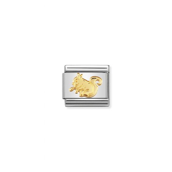 NOMINATION COMPOSABLE Classic ANIMALS (EARTH) in stainless steel with 18k gold Squirrel