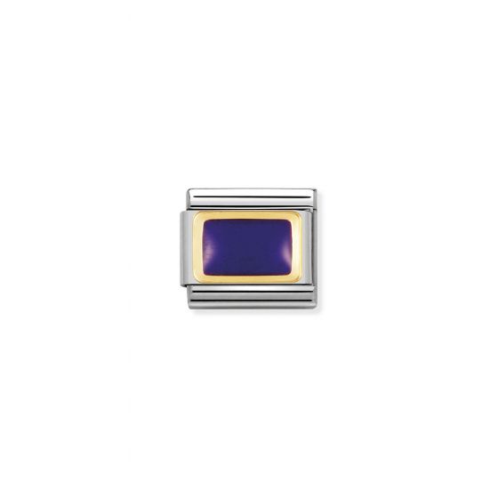 NOMINATION Composable Classic PLATES steel , enamel and 18k gold PURPLE rectangle
