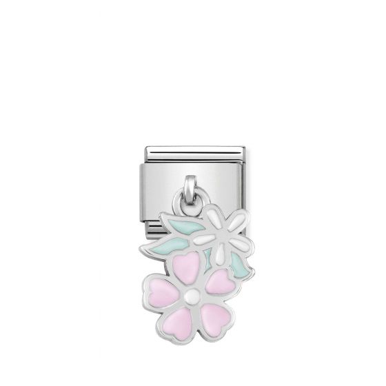NOMINATION Composable Classic CHARMS steel. 925 silver and enamel Double flower
