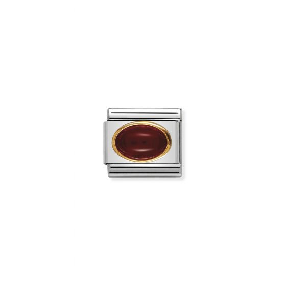 NOMINATION Composable Classic oval hard stones in stainless steel and gold 18k RED AGATE