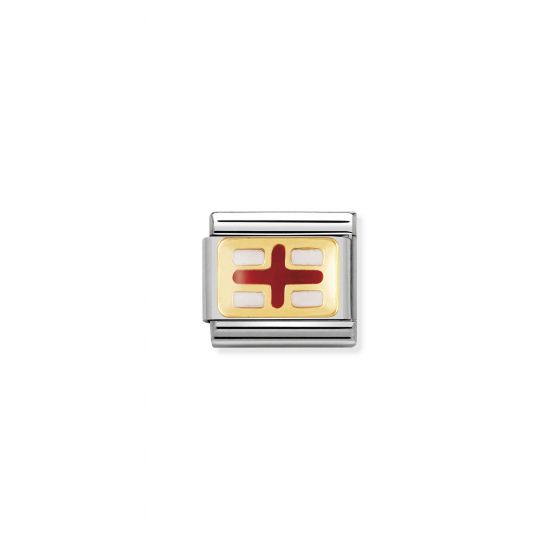 NOMINATION COMPOSABLE Classic EUROPE FLAG in stainless steel with enamel and 18k gold ENGLAND
