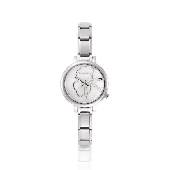 NOMINATION PARIS watch with stainless steel and leather band White