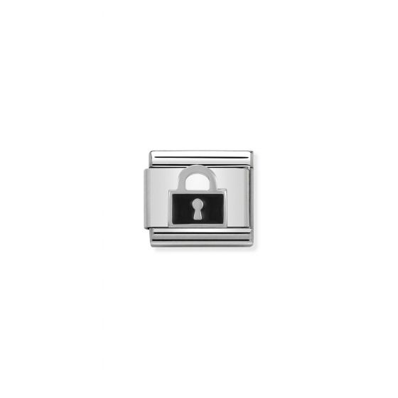 NOMINATION Composable Classic SYMBOLS in stainless steel , enamel and silver 925 Black Lock