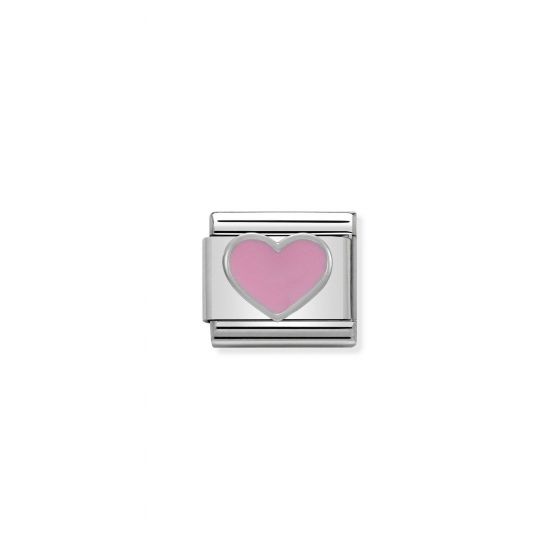 NOMINATION Composable Classic SYMBOLS in stainless steel , enamel and silver 925 Pink Heart