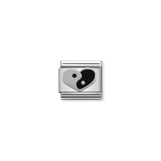 NOMINATION Composable Classic SYMBOLS in stainless steel , enamel and silver 925 Ying Yang heart