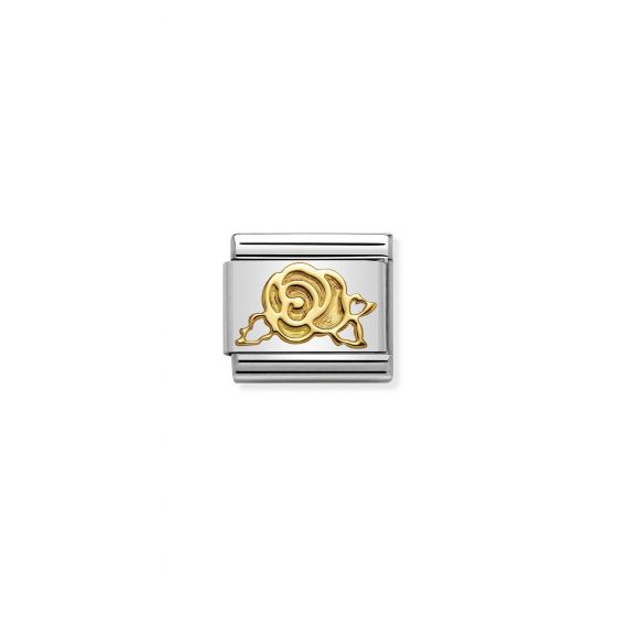 NOMINATION Composable Classic SYMBOLS and steel and 18k gold Rose Versailles
