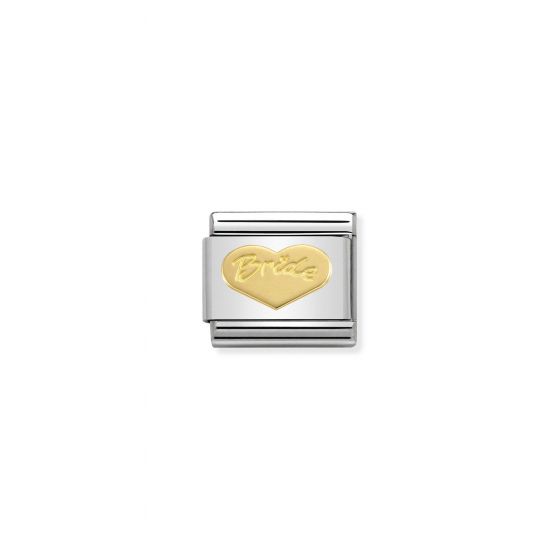 NOMINATION Composable Classic SYMBOLS and steel and 18k gold Heart Bride