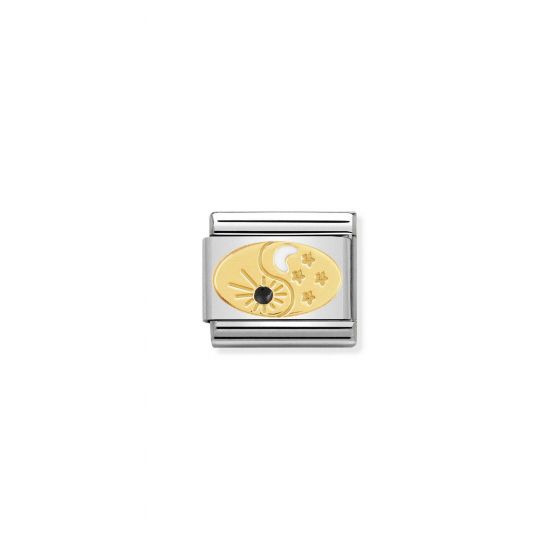 NOMINATION Composable Classic SYMBOLS steel. enamel and gold 750 (51_Tao Sun and Moon)