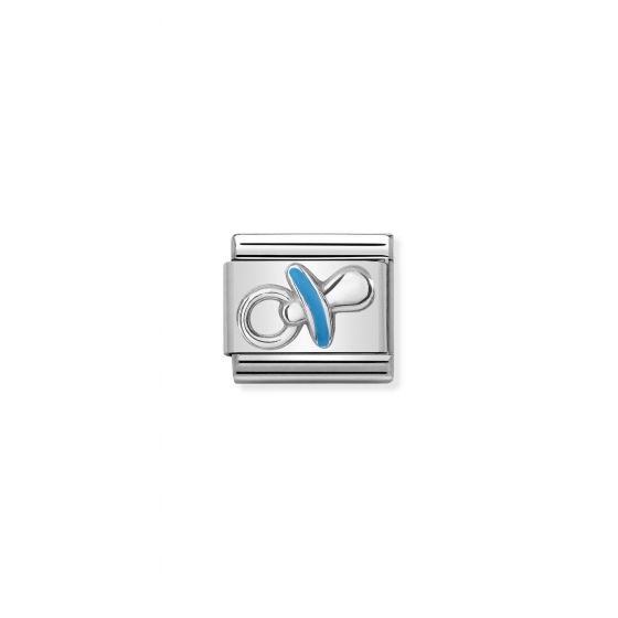 NOMINATION Composable Classic SYMBOLS in stainless steel . enamel and silver 925 Light blue dummy