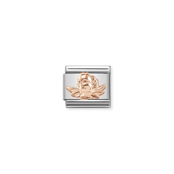 NOMINATION Composable Classic RELIEF SYMBOLS stainless steel and gold 9k Angel of Happiness