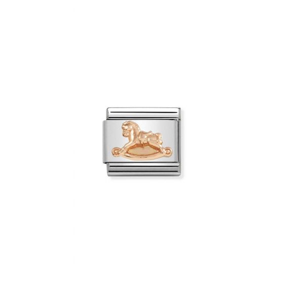 NOMINATION Composable Classic RELIEF SYMBOLS stainless steel and gold 9k (15_Rocking Horse)