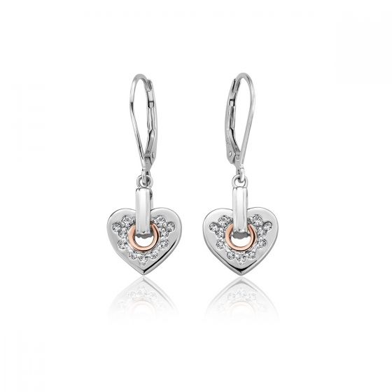 Clogau Cariad Sparkle Heart Earrings