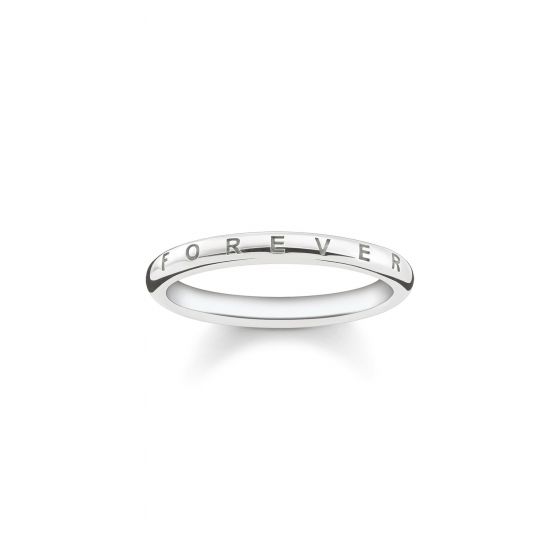 Thomas Sabo Forever Together Engraved Band Ring - Silver SIZE 54