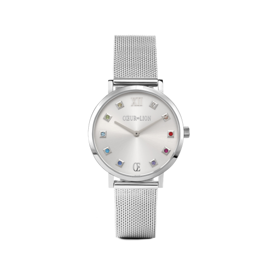 Coeur De Lion Watch - Silver Sunray with Milanese Strap