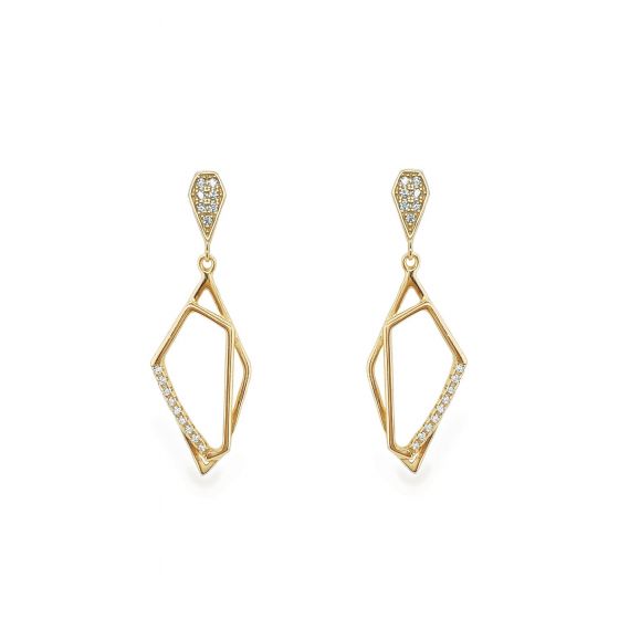 Sarah Alexander Notorious Pave Zirconia Geometric Gold Vermeil Earrings