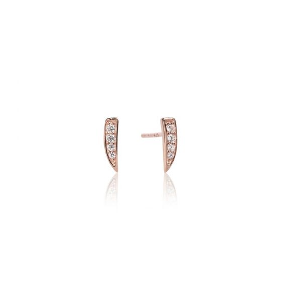 Sif Jakobs Pila Piccolo Stud Earrings - Rose Gold with White Zirconia