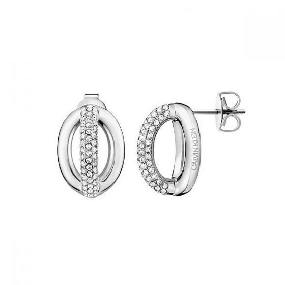 Calvin Klein Statement Stainless Steel and Crystal Stud Earrings