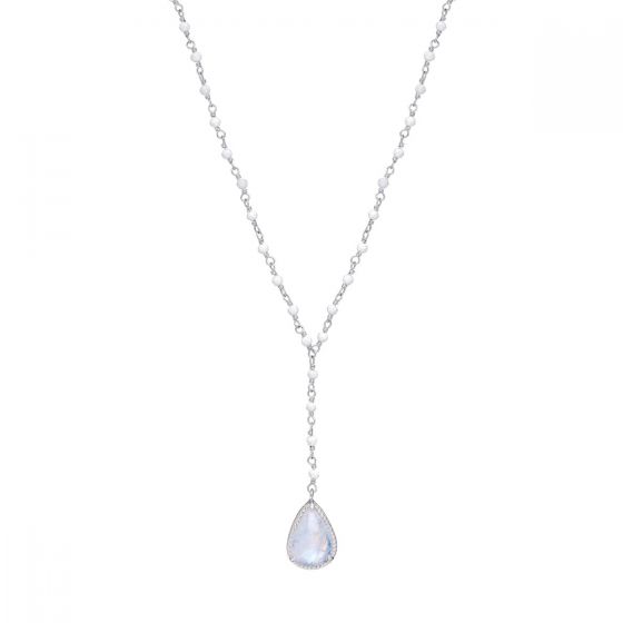 N0506 Annie Haak Moonstone Long Silver Necklace
