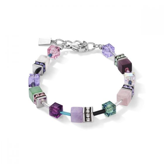 Coeur De Lion GeoCUBE Bracelet - Crystals and Gemstones Lilac-Green 4905300840