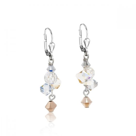 Coeur De Lion Rose Gold and Silver Crystal Earrings 4938201631