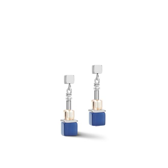 Coeur De Lion GeoCUBE Earrings - Blue Brown Olive Couple 5020210750