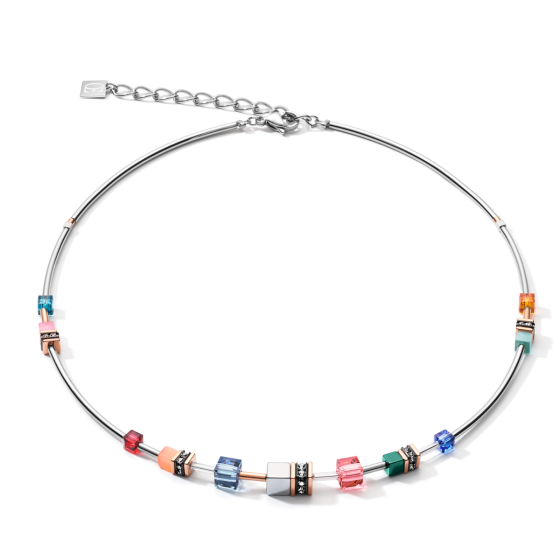 Coeur De Lion GeoCUBE Necklace - Minimalist Frontline Multicolour Motion 5025101559