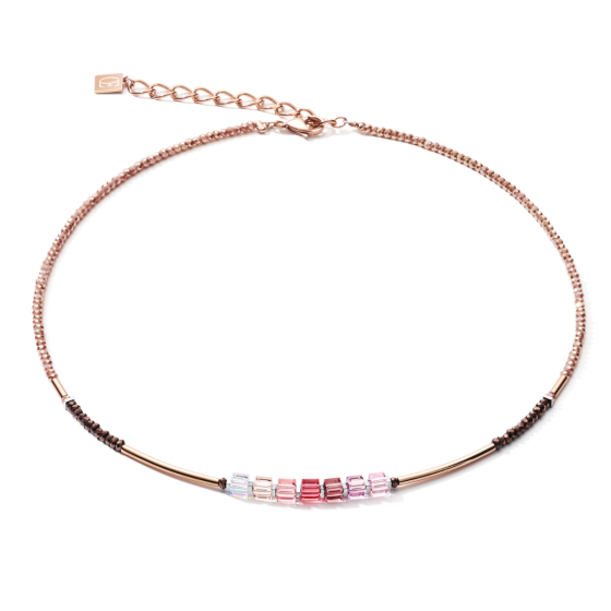 Coeur De Lion GeoCUBE Necklace - Shades of Pink Lilac 5027101927