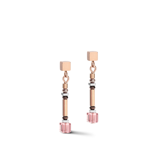Coeur De Lion GeoCUBE Earrings - Shades of Pink Lilac 5027211927