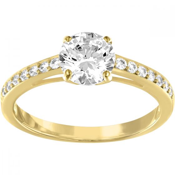 Swarovski Attract Round Ring White, Gold Plated 5139067