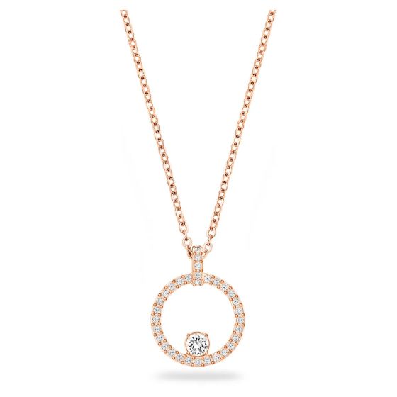 Swarovski Creativity Circle Pendant, White, Rose Gold Plating 5202446