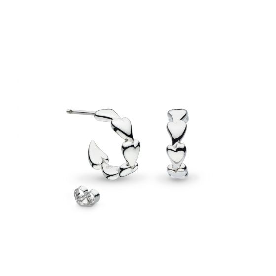 Kit Heath Desire Kiss Heart Semi Hoop Stud Earrings 60GKRP