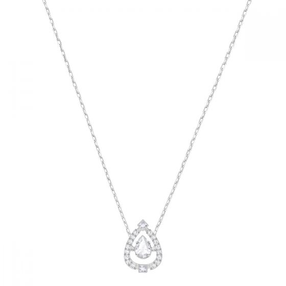 Swarovski Sparkling Dance Pear Necklace, White, Rhodium Plating 5451992