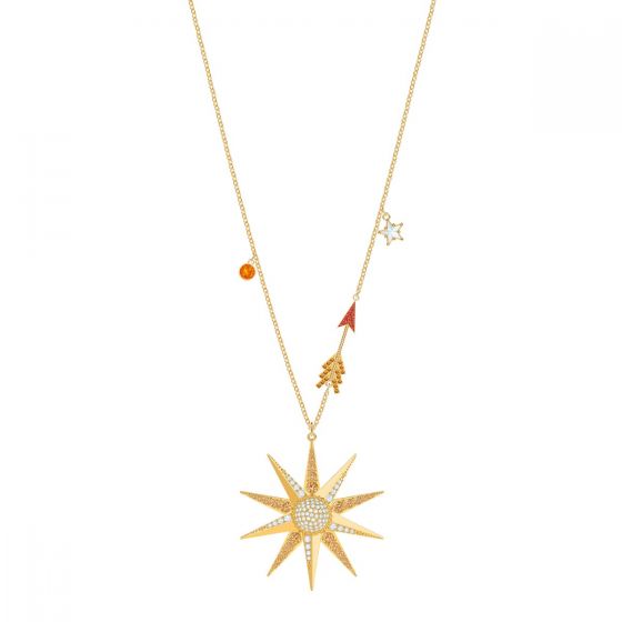 Swarovski Lucky Goddess Star Necklace, Multi-Coloured, Gold Plating 5461784