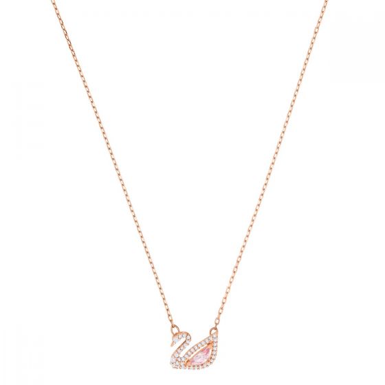 Swarovski Dazzling Swan Necklace, Multi-Coloured, Rose Gold Plating 5469989