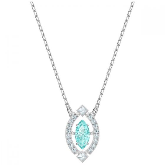 Swarovski Sparkling Dance Necklace, Blue, Rhodium Plating 5485721
