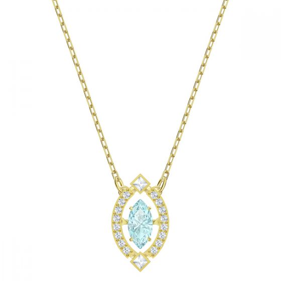 Swarovski Sparkling Dance Necklace, Blue, Gold Plating 5497474