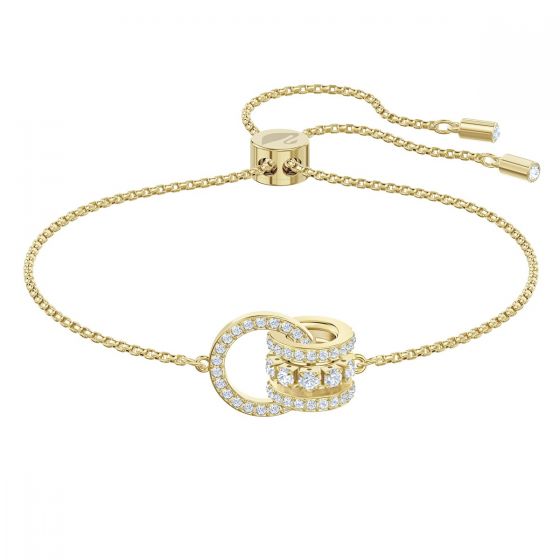 Swarovski Further Bracelet, White, Gold Plating 5499000