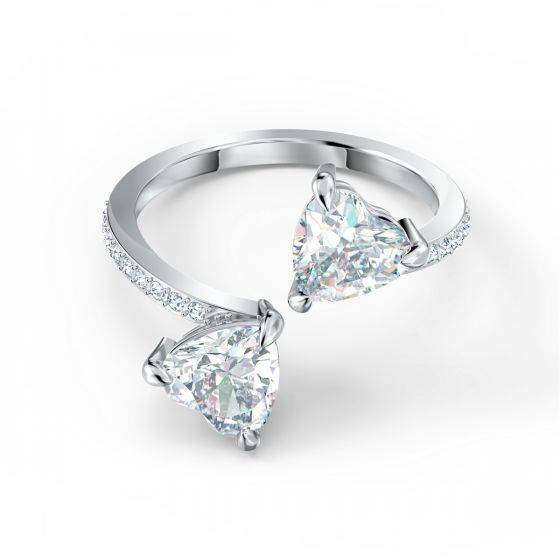 Swarovski Attract Soul Heart Ring Rhodium Plating 