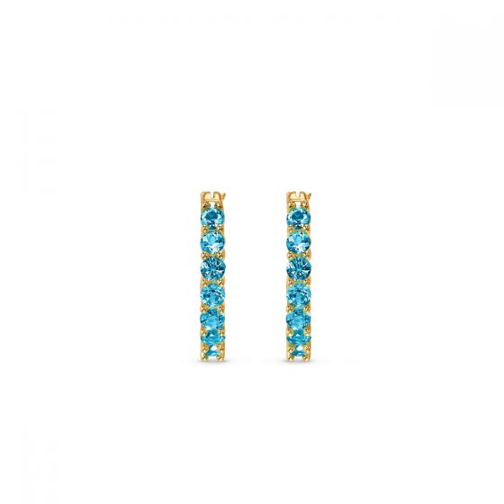 Swarovski Vittore Hoop Pierced Earrings, Aqua, Gold-Tone Plated 5514357