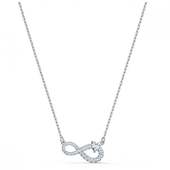 Swarovski Infinity Necklace - White - Rhodium Plated  5520576
