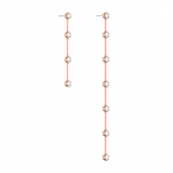 Swarovski Constella Earrings - Asymmetrical Rose Gold Tone Plated 5609707