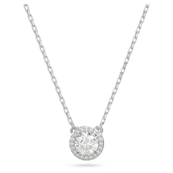 Swarovski Constella Pendant Round Pavé - White with Rhodium Plating 5636264