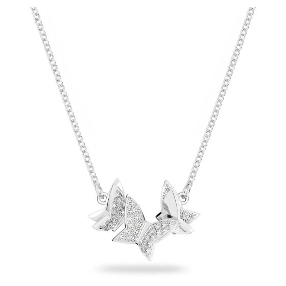 Swarovski Lilia Butterfly Necklace - White with Rhodium Plating - 5636421