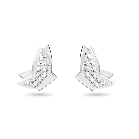 Swarovski Lilia Butterfly Stud Earrings - White with Rhodium Plating - 5636424
