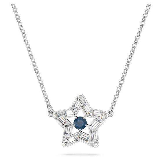Swarovsk Stella Star Pendant - Blue with Rhodium Plating 5639186