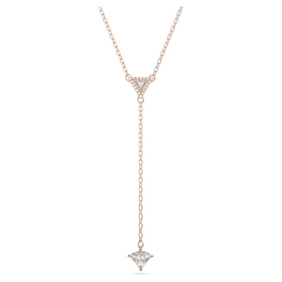 Swarovski Ortyx Y Necklace Triangle Cut - White Rose Gold Tone Plated 5642984