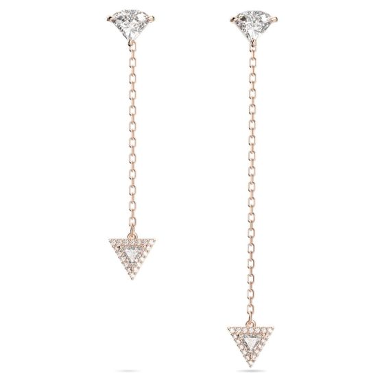 Swarovski Ortyx Drop Earrings Triangle Cut - White Rose Gold Tone Plated 5643729