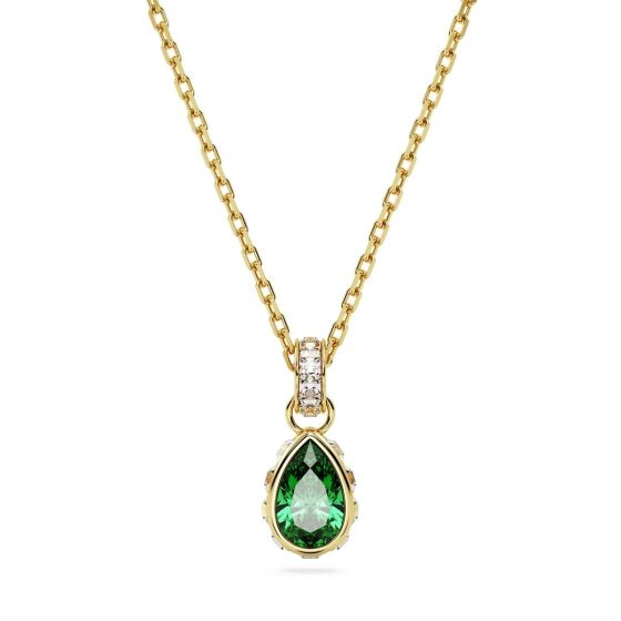 Swarovski Stilla Pear Cut Pendant - Green with Gold Tone Plating 5648751