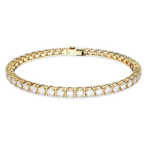 Swarovski Matrix Tennis Bracelet - White with Gold Tone Plating 5657664