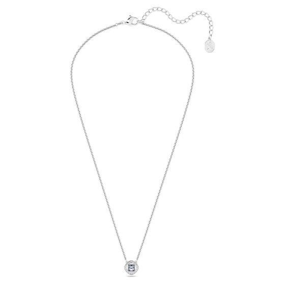 Buy Swarovski Angelic Square Cut Necklace - Blue with Rhodium Plating ...